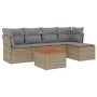 Garden sofa set with cushions 6 pieces beige synthetic rattan by , Garden sets - Ref: Foro24-3223616, Price: 326,26 €, Discou...