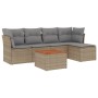Gartensofa-Set mit Kissen, 6-teilig, beiges synthetisches Rattan von , Gartensets - Ref: Foro24-3223616, Preis: 325,74 €, Rab...