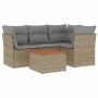Garden sofa set with cushions 5 pieces beige synthetic rattan by , Garden sets - Ref: Foro24-3223623, Price: 305,20 €, Discou...