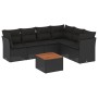 7-teiliges Garten-Essset und schwarze Kissen aus synthetischem Rattan von , Gartensets - Ref: Foro24-3223654, Preis: 434,15 €...