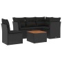 6-piece garden sofa set and black synthetic rattan cushions by , Garden sets - Ref: Foro24-3223640, Price: 370,76 €, Discount: %