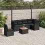 Set de comedor de jardín 7 pzas y cojines ratán sintético negro de , Conjuntos de jardín - Ref: Foro24-3223661, Precio: 443,3...