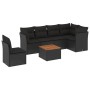 7-teiliges Garten-Essset und schwarze Kissen aus synthetischem Rattan von , Gartensets - Ref: Foro24-3223661, Preis: 434,15 €...