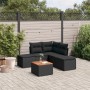 Set de sofás de jardín 6 piezas y cojines ratán sintético negro de , Conjuntos de jardín - Ref: Foro24-3223668, Precio: 309,81 €