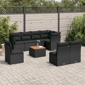 8-teiliges Gartensofa-Set und schwarze synthetische Rattankissen von , Gartensets - Ref: Foro24-3223682, Preis: 544,51 €, Rab...