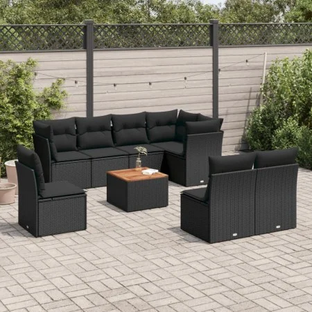 8-piece garden sofa set and black synthetic rattan cushions by , Garden sets - Ref: Foro24-3223682, Price: 544,51 €, Discount: %