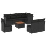 8-piece garden sofa set and black synthetic rattan cushions by , Garden sets - Ref: Foro24-3223682, Price: 544,08 €, Discount: %