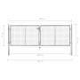 Galvanized silver steel garden gate 306x125 cm by vidaXL, garden gates - Ref: Foro24-144761, Price: 258,03 €, Discount: %