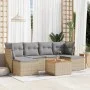 7-piece garden sofa set and beige synthetic rattan cushions by , Garden sets - Ref: Foro24-3223770, Price: 368,37 €, Discount: %