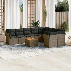 10-piece garden sofa set with gray synthetic rattan cushions by , Garden sets - Ref: Foro24-3223820, Price: 565,25 €, Discoun...