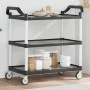 3-stöckiger Wagen aus schwarzem Aluminium, 99 x 50 x 96 cm von , Küchen- und Speisewagen - Ref: Foro24-30318, Preis: 120,35 €...