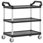 3-stöckiger Wagen aus schwarzem Aluminium, 99 x 50 x 96 cm von , Küchen- und Speisewagen - Ref: Foro24-30318, Preis: 120,35 €...