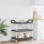 Carrito de 3 niveles aluminio negro 99x50x96 cm de , Carros de cocina y comedor - Ref: Foro24-30318, Precio: 133,67 €, Descue...
