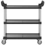 3-stöckiger Wagen aus schwarzem Aluminium, 99 x 50 x 96 cm von , Küchen- und Speisewagen - Ref: Foro24-30318, Preis: 120,35 €...