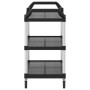 3-stöckiger Wagen aus schwarzem Aluminium, 99 x 50 x 96 cm von , Küchen- und Speisewagen - Ref: Foro24-30318, Preis: 122,57 €...