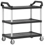 3-stöckiger Wagen aus schwarzem Aluminium, 99 x 50 x 96 cm von , Küchen- und Speisewagen - Ref: Foro24-30318, Preis: 120,35 €...