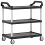 3-stöckiger Wagen aus schwarzem Aluminium, 99 x 50 x 96 cm von , Küchen- und Speisewagen - Ref: Foro24-30318, Preis: 122,57 €...
