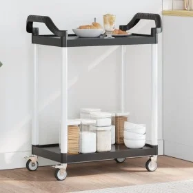 2-stöckiger Wagen aus schwarzem Aluminium, 81 x 41 x 92 cm von , Küchen- und Speisewagen - Ref: Foro24-30326, Preis: 60,15 €,...