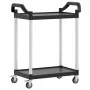 Carrito de 2 niveles aluminio negro 81x41x92 cm de , Carros de cocina y comedor - Ref: Foro24-30326, Precio: 60,15 €, Descuen...