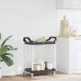 Carrito de 2 niveles aluminio negro 81x41x92 cm de , Carros de cocina y comedor - Ref: Foro24-30326, Precio: 60,15 €, Descuen...