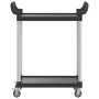 2-stöckiger Wagen aus schwarzem Aluminium, 81 x 41 x 92 cm von , Küchen- und Speisewagen - Ref: Foro24-30326, Preis: 60,97 €,...