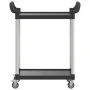 Carrito de 2 niveles aluminio negro 81x41x92 cm de , Carros de cocina y comedor - Ref: Foro24-30326, Precio: 60,15 €, Descuen...