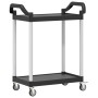 2-stöckiger Wagen aus schwarzem Aluminium, 81 x 41 x 92 cm von , Küchen- und Speisewagen - Ref: Foro24-30326, Preis: 60,97 €,...
