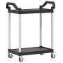 Carrito de 2 niveles aluminio negro 81x41x92 cm de , Carros de cocina y comedor - Ref: Foro24-30326, Precio: 60,15 €, Descuen...