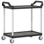 2-tier black aluminum trolley 99x50x97 cm by , Kitchen and dining carts - Ref: Foro24-30324, Price: 94,31 €, Discount: %