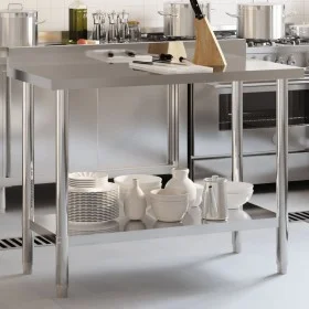 Küchenarbeitstisch und Aufkantung aus Edelstahl 110x55x93 cm von , Wiederherstellung - Ref: Foro24-376458, Preis: 151,88 €, R...