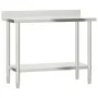 Küchenarbeitstisch und Aufkantung aus Edelstahl 110x55x93 cm von , Wiederherstellung - Ref: Foro24-376458, Preis: 148,24 €, R...