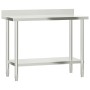 Küchenarbeitstisch und Aufkantung aus Edelstahl 110x55x93 cm von , Wiederherstellung - Ref: Foro24-376458, Preis: 161,45 €, R...