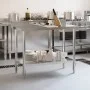 Küchenarbeitstisch und Aufkantung aus Edelstahl 110x55x93 cm von , Wiederherstellung - Ref: Foro24-376458, Preis: 148,24 €, R...