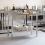 Küchenarbeitstisch und Aufkantung aus Edelstahl 110x55x93 cm von , Wiederherstellung - Ref: Foro24-376458, Preis: 161,45 €, R...