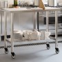 Küchenarbeitstisch mit Edelstahlrädern 110x55x85 cm von , Wiederherstellung - Ref: Foro24-376464, Preis: 152,73 €, Rabatt: %