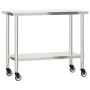 Küchenarbeitstisch mit Edelstahlrädern 110x55x85 cm von , Wiederherstellung - Ref: Foro24-376464, Preis: 152,73 €, Rabatt: %