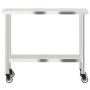Küchenarbeitstisch mit Edelstahlrädern 110x55x85 cm von , Wiederherstellung - Ref: Foro24-376464, Preis: 152,73 €, Rabatt: %