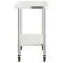 Kitchen work table with stainless steel wheels 110x55x85 cm by , Restoration - Ref: Foro24-376464, Price: 135,05 €, Discount: %