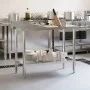 Kitchen work table and backsplash stainless steel 110x55x93 cm by , Restoration - Ref: Foro24-376466, Price: 167,97 €, Discou...
