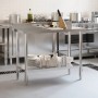Küchenarbeitstisch und Aufkantung aus Edelstahl 110x55x93 cm von , Wiederherstellung - Ref: Foro24-376466, Preis: 178,17 €, R...