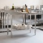 Mesa trabajo cocina y salpicadero acero inoxidable 110x55x93 cm