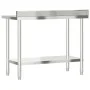 Kitchen work table and backsplash stainless steel 110x55x93 cm by , Restoration - Ref: Foro24-376466, Price: 167,97 €, Discou...