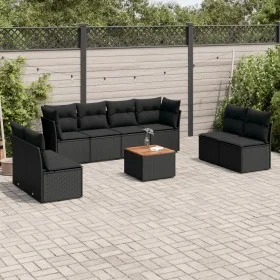 8-piece garden sofa set and black synthetic rattan cushions by , Garden sets - Ref: Foro24-3223577, Price: 541,73 €, Discount: %