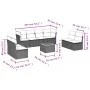 8-piece garden sofa set and black synthetic rattan cushions by , Garden sets - Ref: Foro24-3223577, Price: 539,51 €, Discount: %
