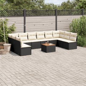 11-teiliges Gartensofa-Set und schwarze synthetische Rattankissen von , Gartensets - Ref: Foro24-3223795, Preis: 548,49 €, Ra...
