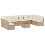 11-teiliges Gartensofa-Set mit beigen synthetischen Rattankissen von , Gartensets - Ref: Foro24-3223797, Preis: 671,77 €, Rab...