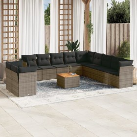 12-piece garden sofa set with gray synthetic rattan cushions by , Garden sets - Ref: Foro24-3223729, Price: 691,65 €, Discoun...