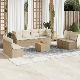 9-piece garden sofa set with beige synthetic rattan cushions by , Garden sets - Ref: Foro24-3223580, Price: 547,94 €, Discoun...