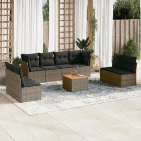 9-teiliges Gartenmöbel-Set und graue synthetische Rattankissen von , Gartensets - Ref: Foro24-3223582, Preis: 485,67 €, Rabat...