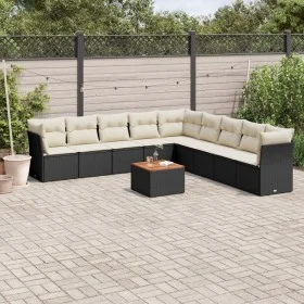 Gartensofa-Set 10-teilig mit schwarzen synthetischen Rattankissen von , Gartensets - Ref: Foro24-3223690, Preis: 569,63 €, Ra...